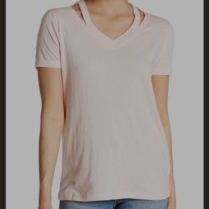 Modern Designer Cutout Neck Tee - NWOT